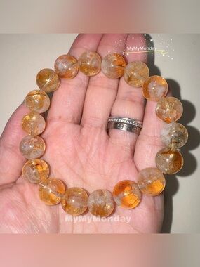 Citrine Pyramid Bracelet 12mm